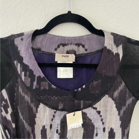 NWT Vintage 90’s Fuzzi by Jean Paul Gaultier Mesh Gauze Ikat Top - Picture 3 of 7